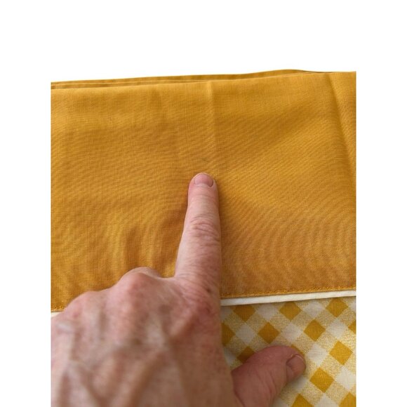 Vtg Cannon Monticello Muslin Standard Pillowcase Set Gingham Check Mustard White - Picture 8 of 8